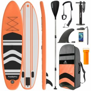 LifeGoods SUP Board - Opblaasbaar Paddle Board - Complete Set - Max. 135KG - 320x81cm - Oranje
