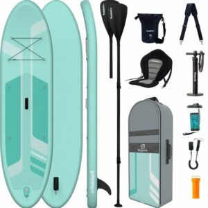 LifeGoods SUP Board - Luxe Set - met Zitje - Opblaasbaar Paddle Board - Max. 135KG - 320x81cm - Mintgroen